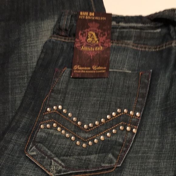 NWT ATTITUDE GOLD BROOKLYN PREMIUM EDITION 34 men’s jeans straight 34x32 - Picture 5 of 13